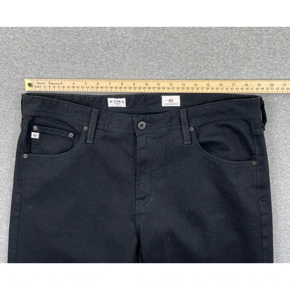 AG Adriano Goldschmied Jeans Mens 37x29 Deep Black Straight B-Type II Denim